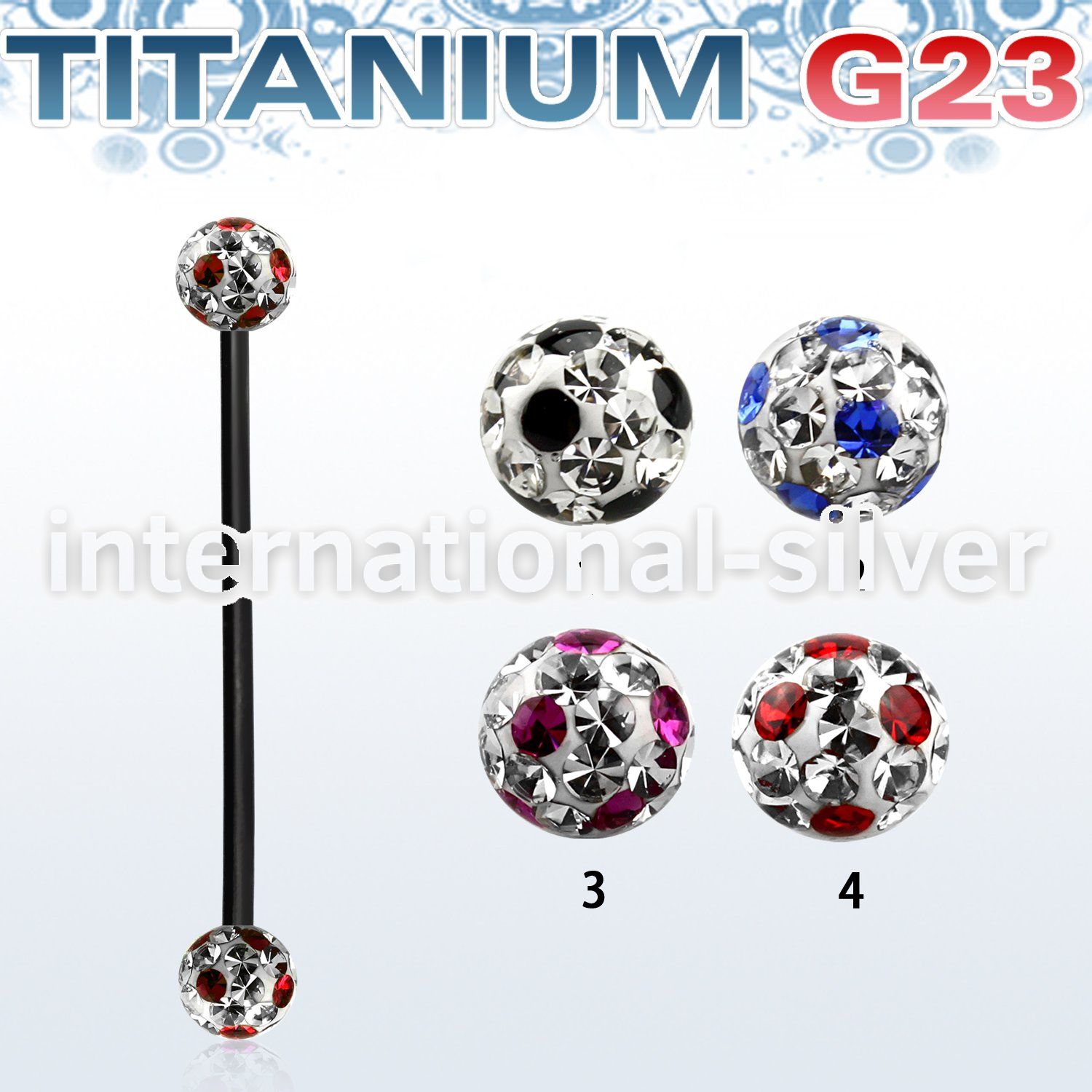 utinfr5a straight barbells anodized titanium g23 implant grade 