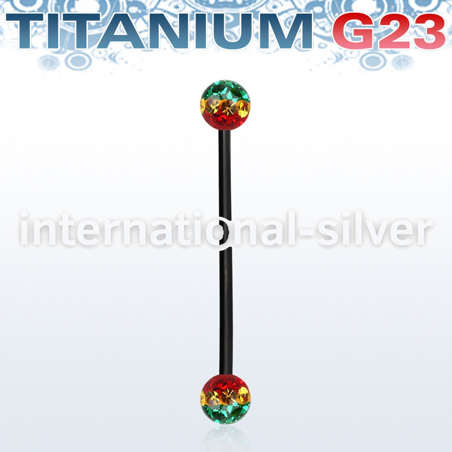 utinfr5r straight barbells anodized titanium g23 implant grade 