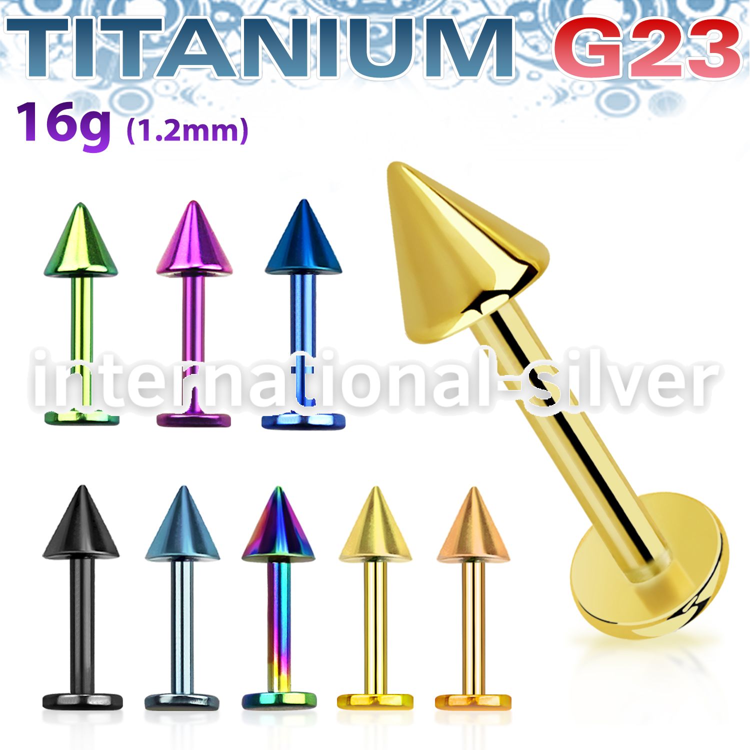 utlbcn4s labrets lip rings anodized titanium g23 implant grade labrets chin