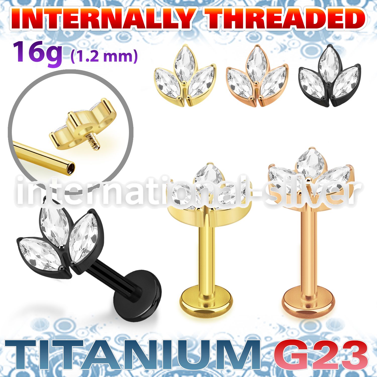 utlbin30 pvd plating titanium labret leaf marquise internal