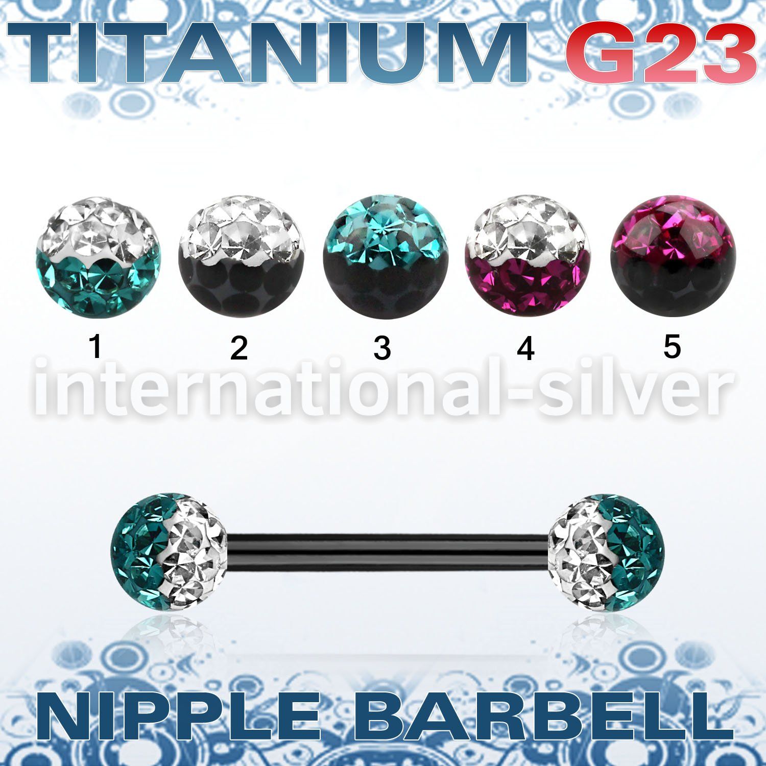 utnpfr5e straight barbells anodized titanium g23 implant grade nipple