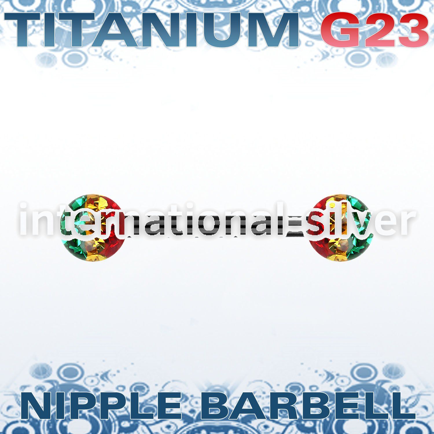 utnpfr5r straight barbells anodized titanium g23 implant grade nipple