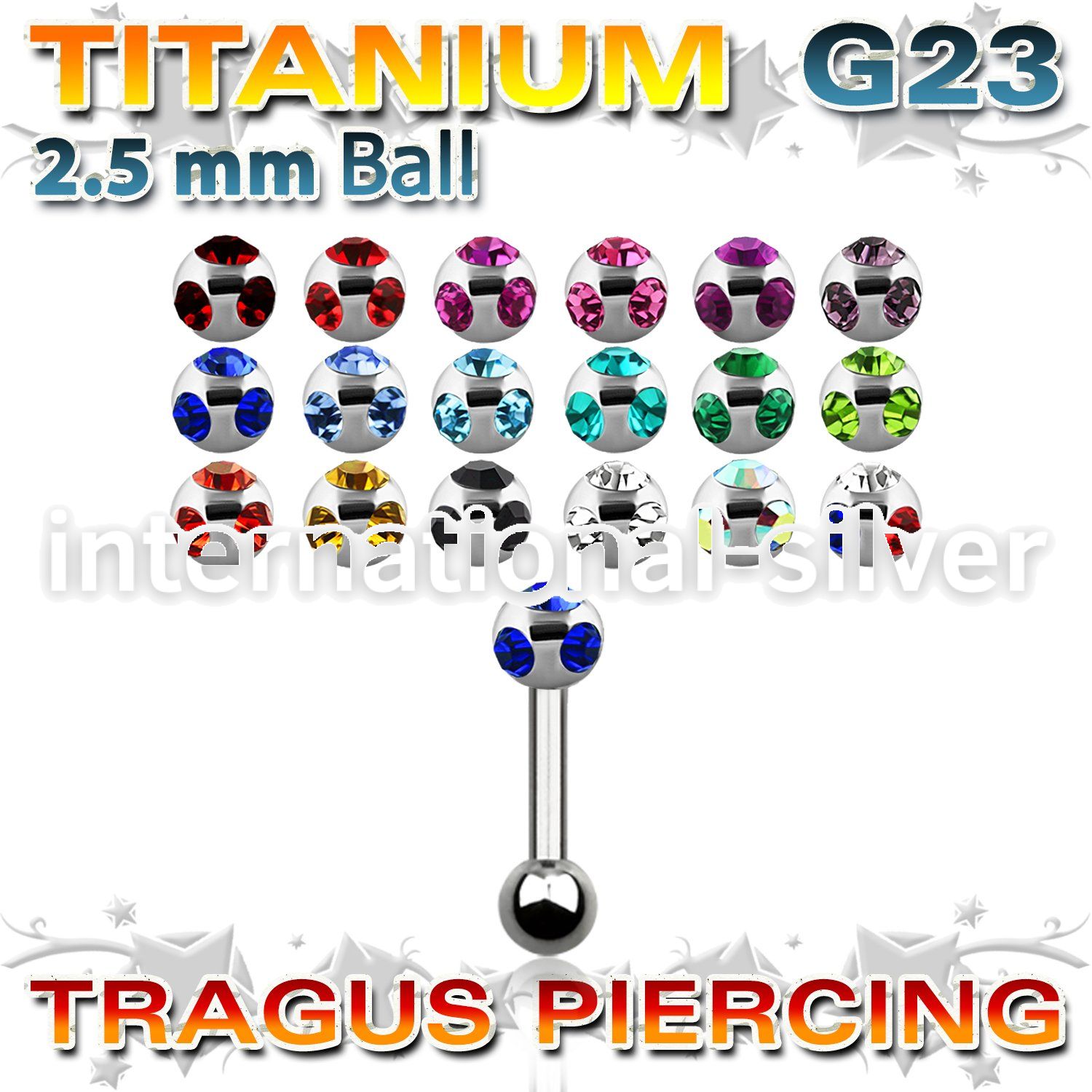 utrg12 straight barbells titanium g23 implant grade tragus