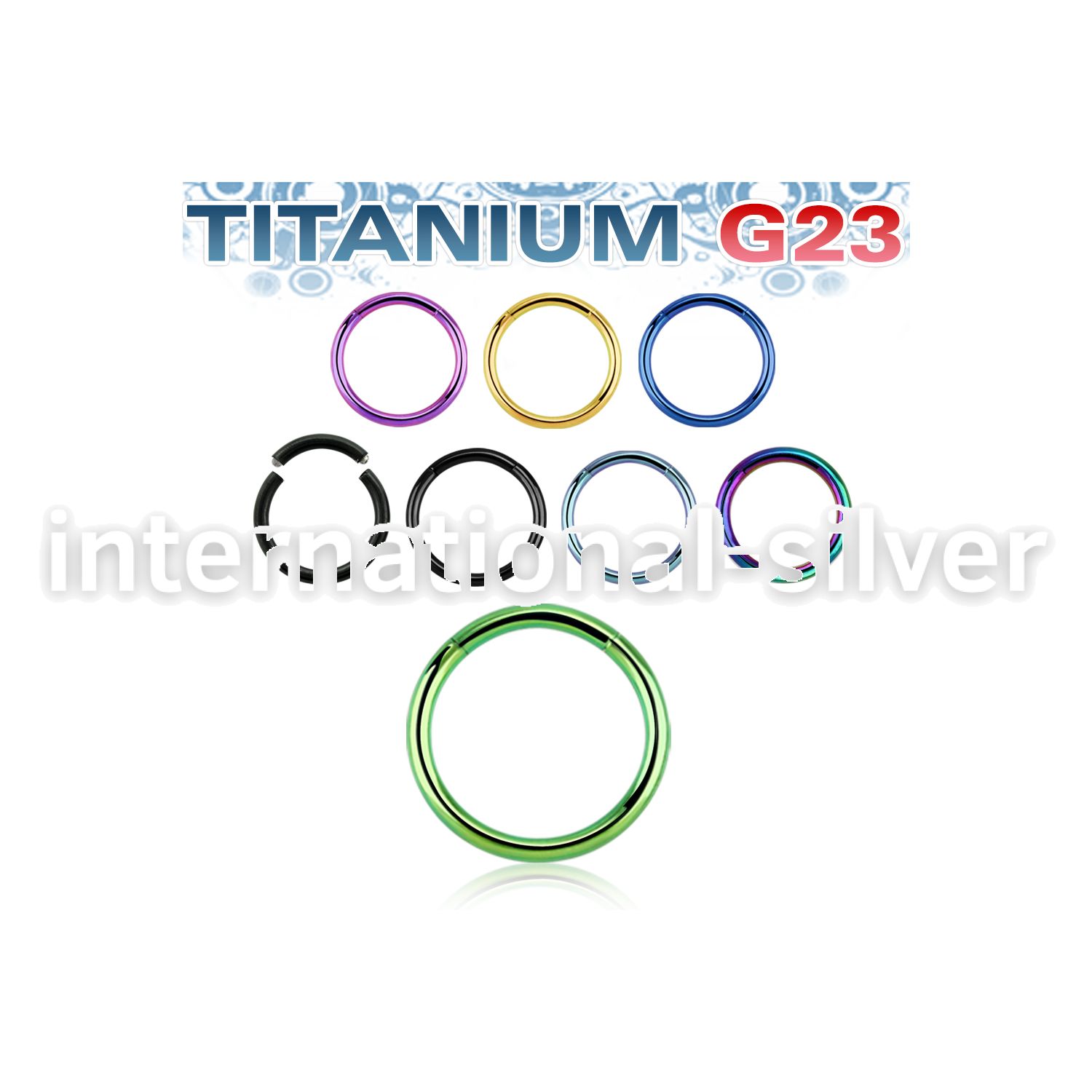 utsg16 seamless segment rings anodized titanium g23 implant grade eyebrow