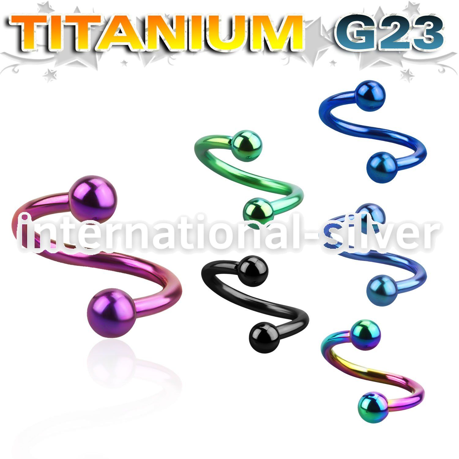 utspeb spirals twisters anodized titanium g23 implant grade eyebrow