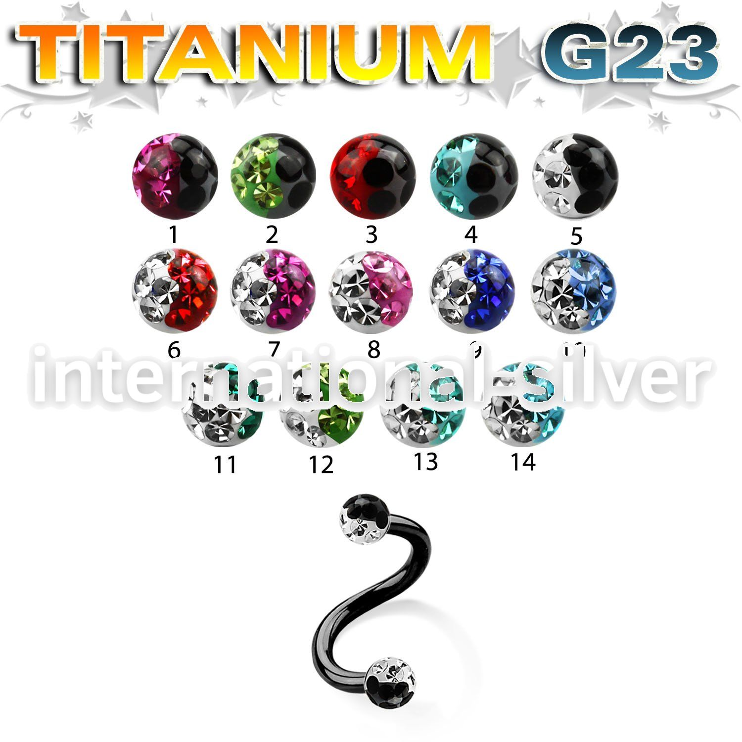 utspfr3e spirals twisters anodized titanium g23 implant grade eyebrow
