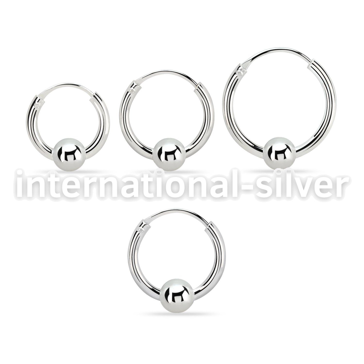 vbcr14s 925 silver ball closure earrings (1.6mm) with 4mm ball