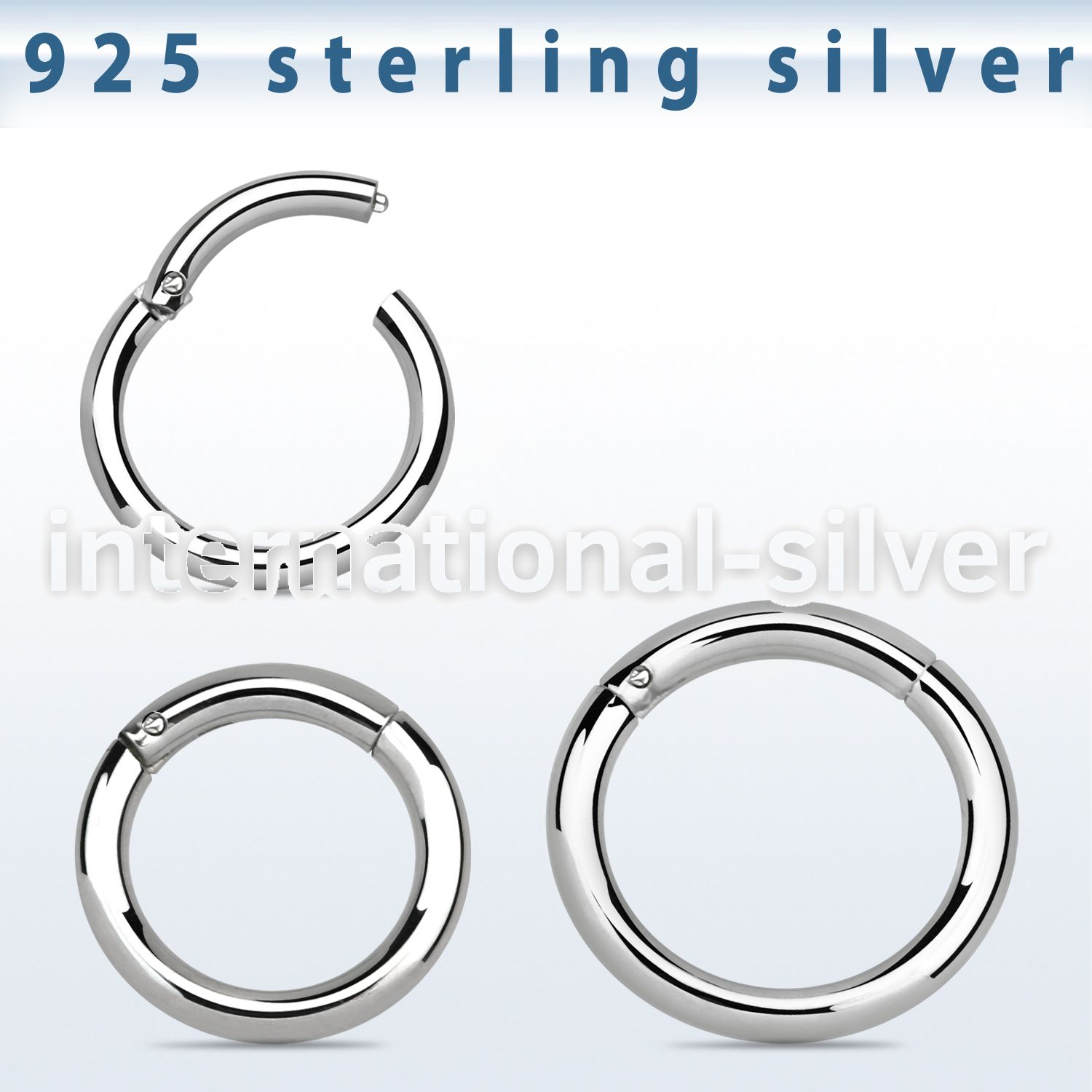 vsegh14 925 silver seamless and segment rings ear lobe septum piercing