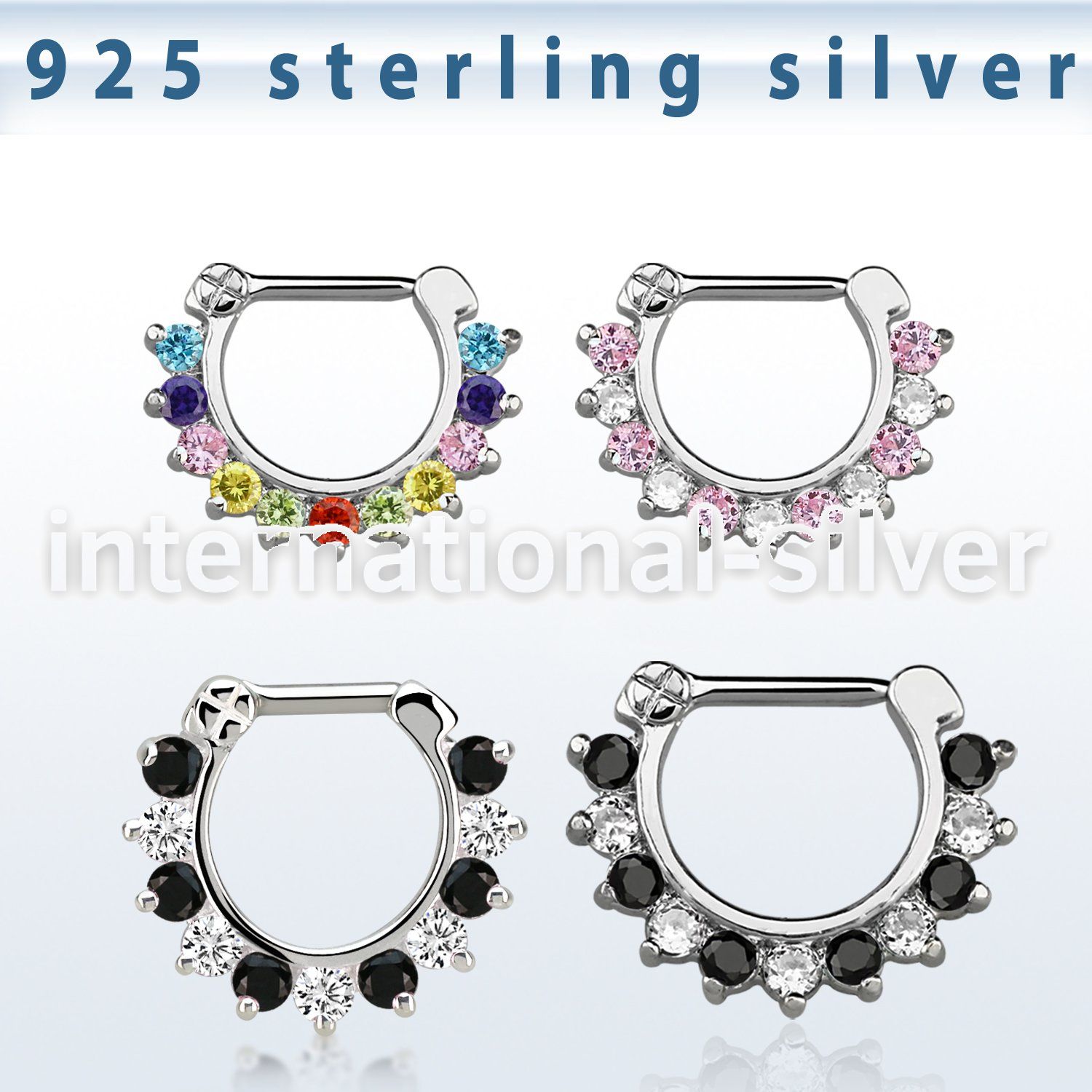 vsepcx16 straight barbells silver 925 septum