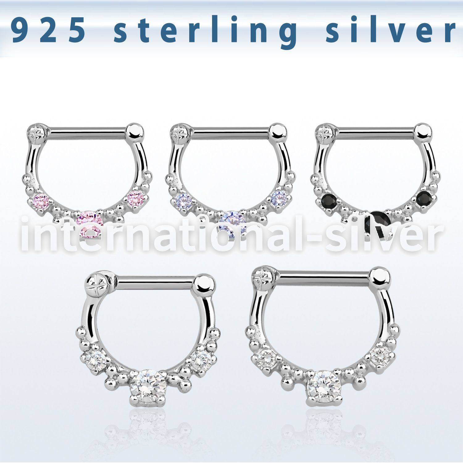 vsepl14 straight barbells silver 925 septum