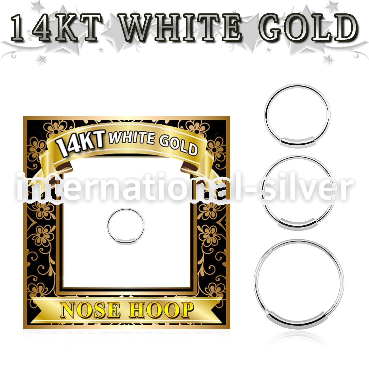 w14end gold seamless and segment rings nose piercing