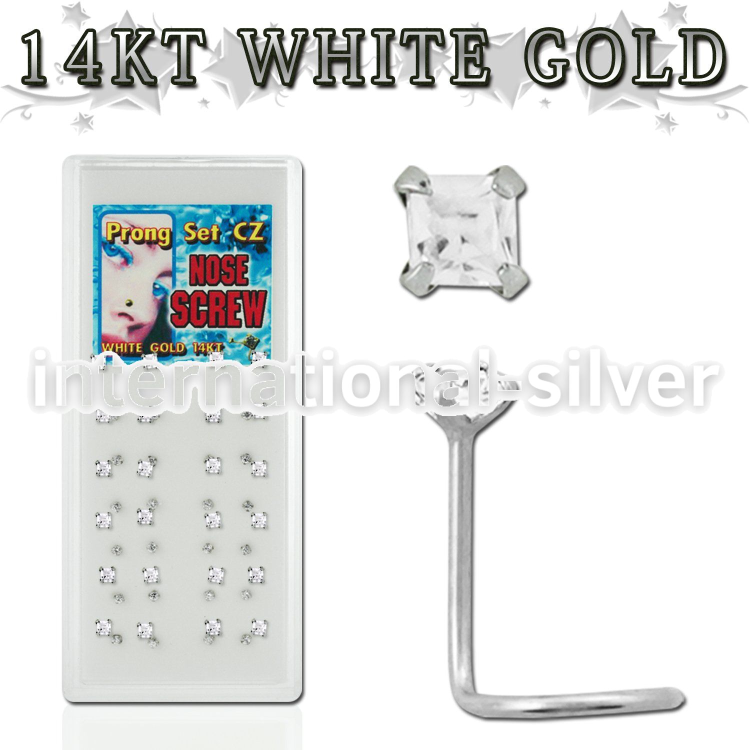 wgszqc l shape nose studs gold nose