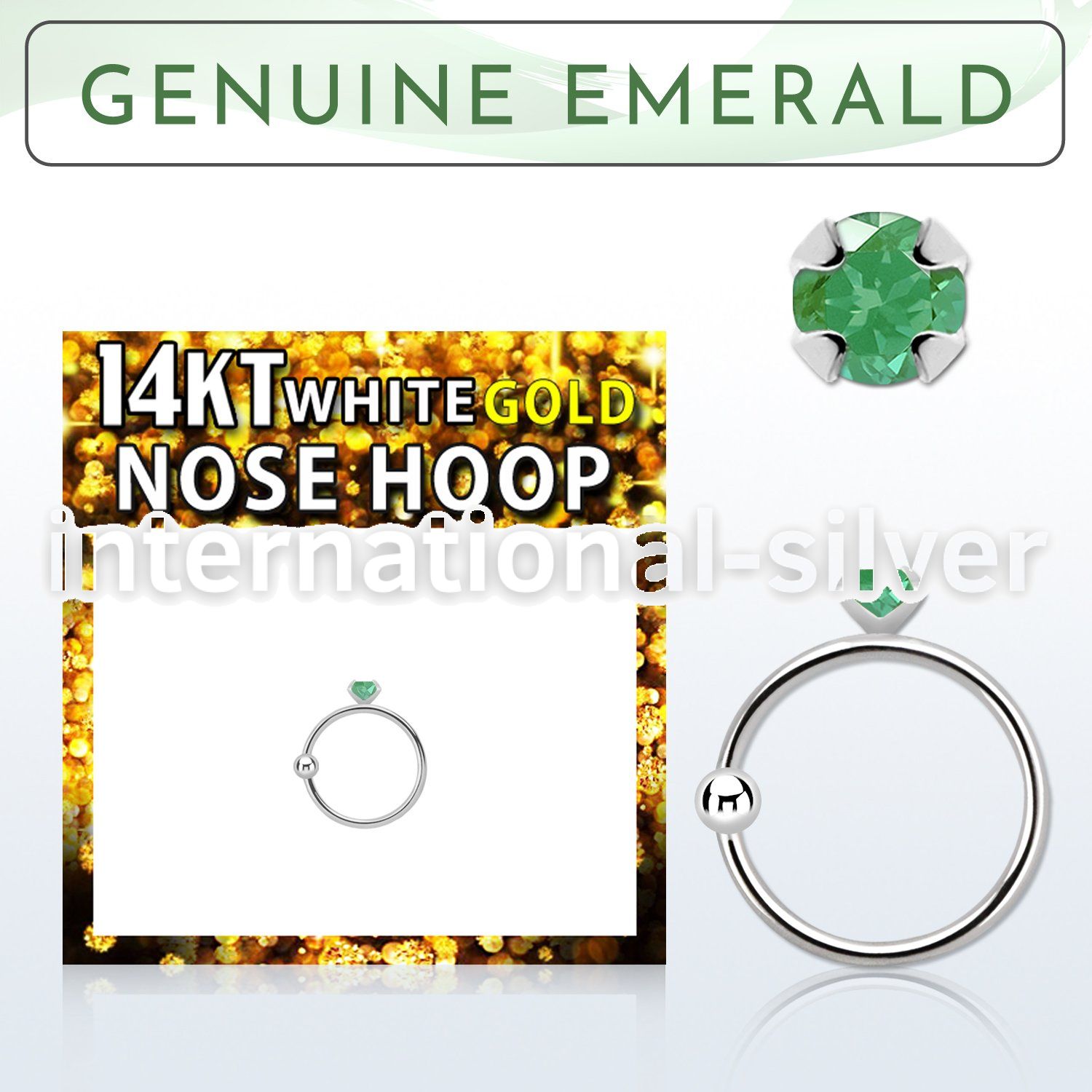 whge10 nose hoop gold ear lobe