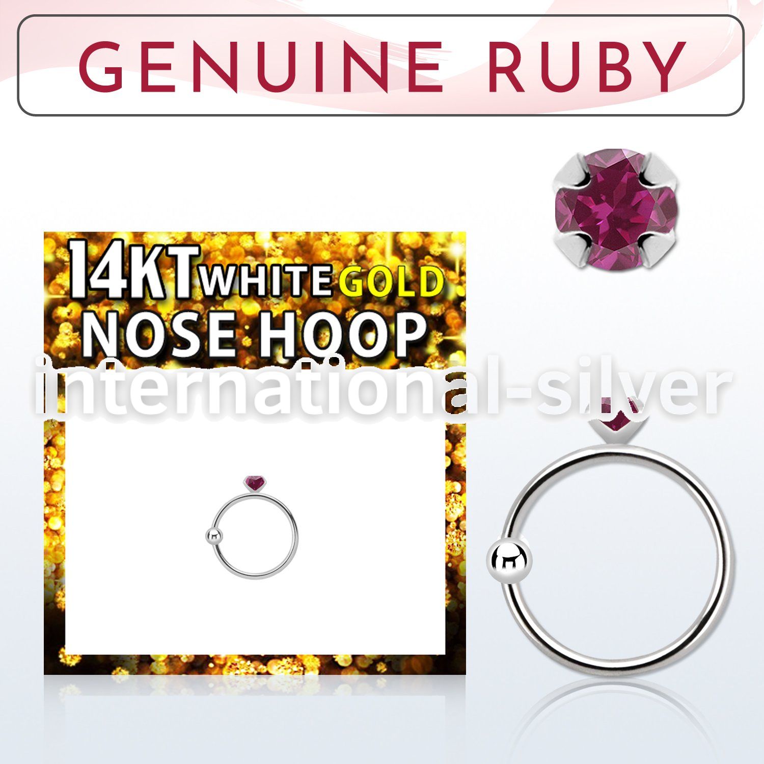 whge5 nose hoop gold ear lobe