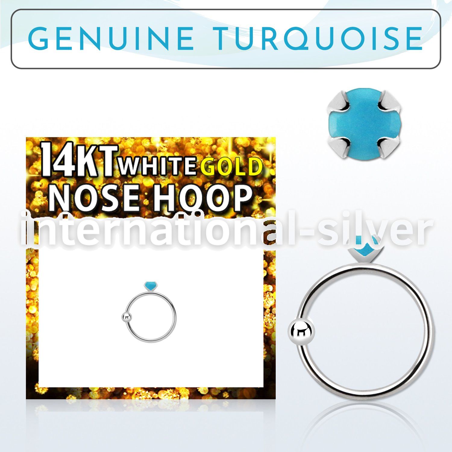 whge7 nose hoop gold ear lobe