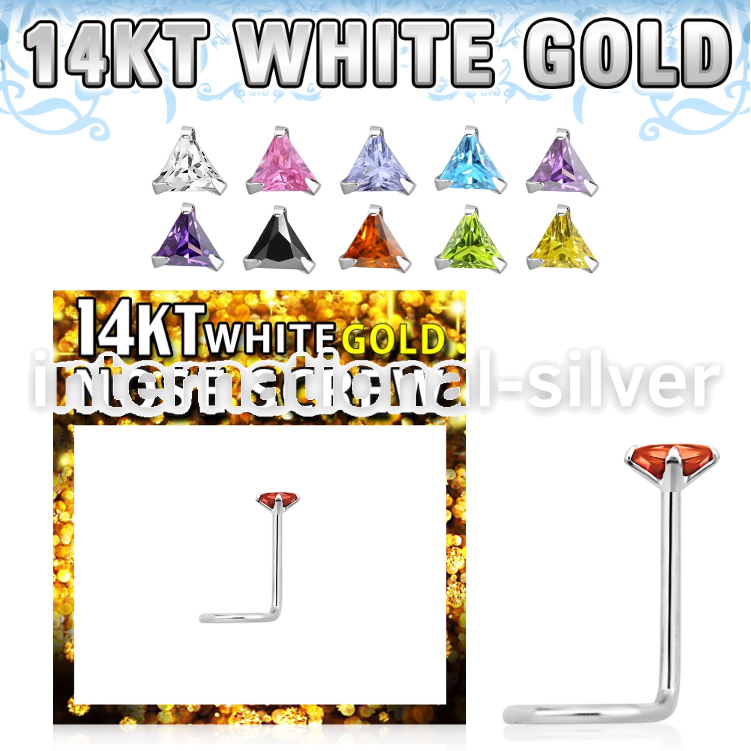 wsztc1 l shape nose studs gold nose