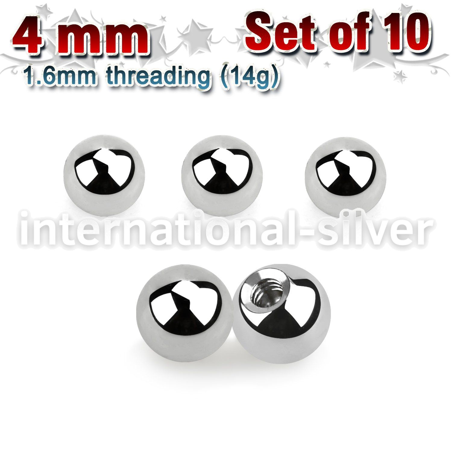 xbal4 loose body jewelry parts surgical steel 316l belly button