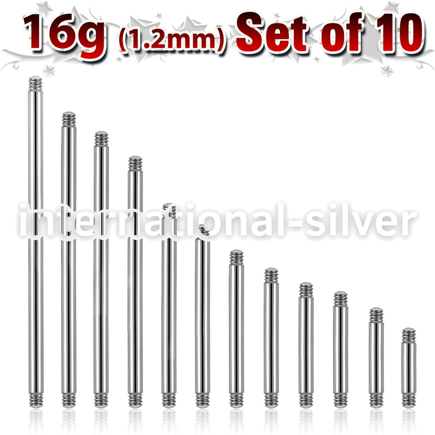 xbb16g loose body jewelry parts surgical steel 316l 