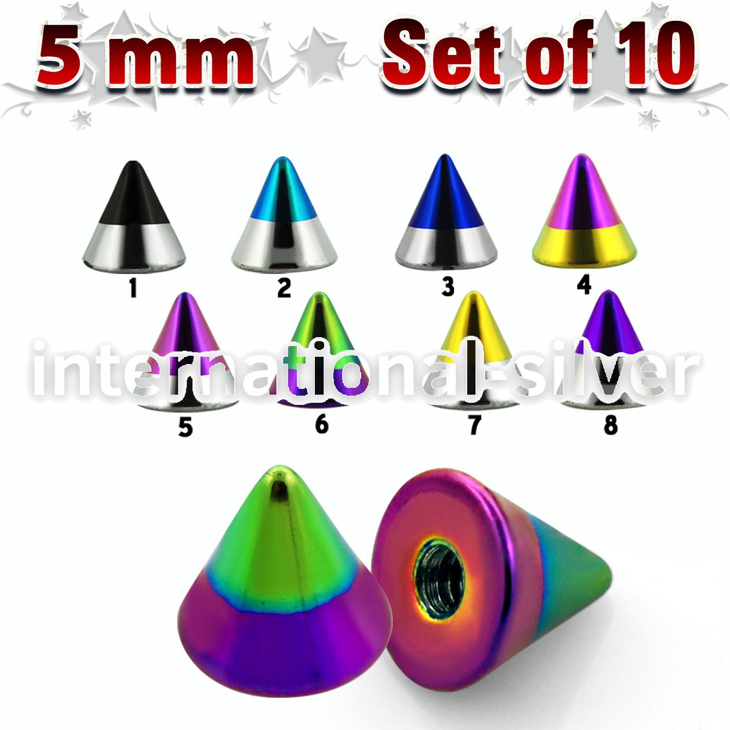 xcnmt5 loose body jewelry parts anodized surgical steel 316l belly button