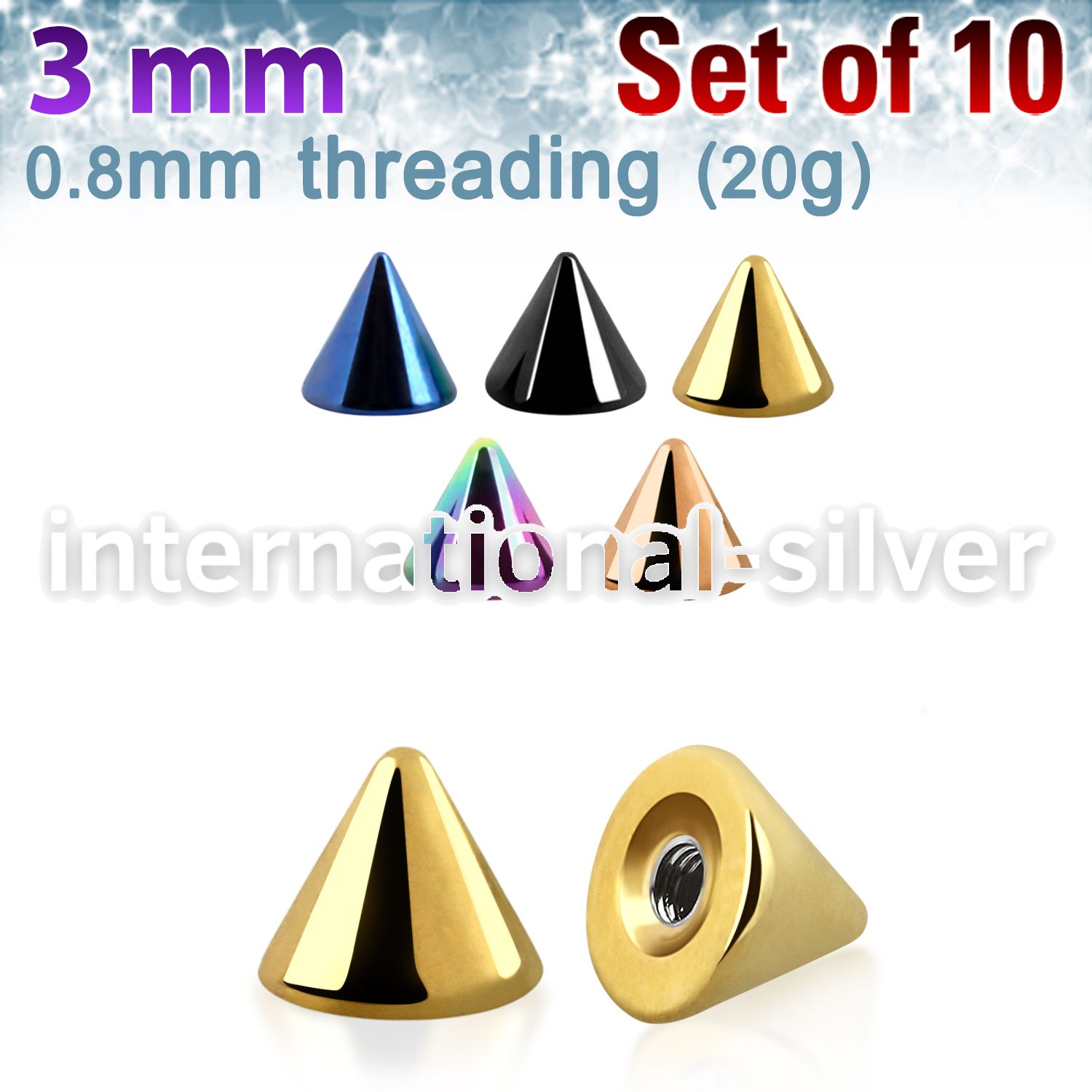 xcnt3xs loose body jewelry parts anodized surgical steel 316l 