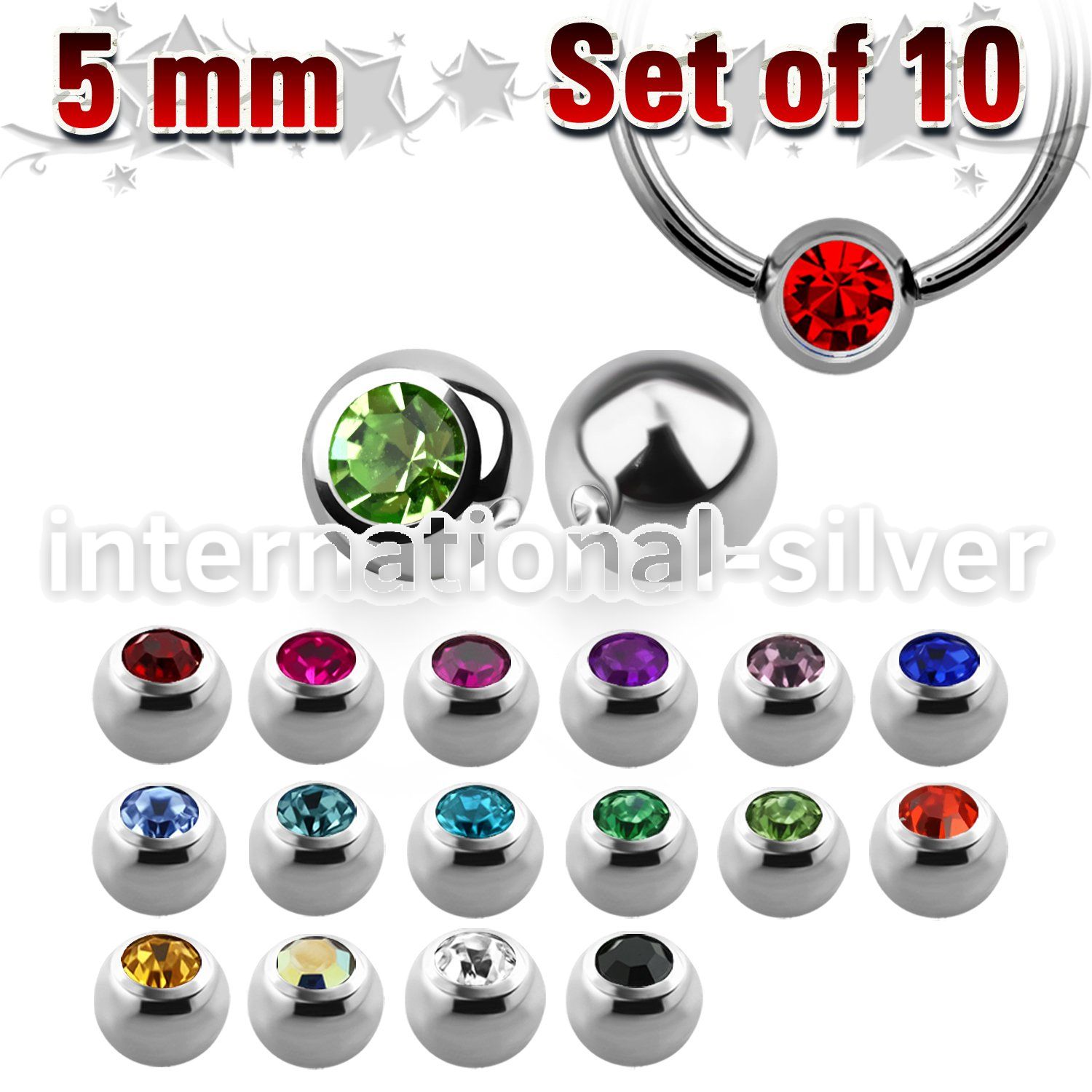 xdpbc5 loose body jewelry parts surgical steel 316l 