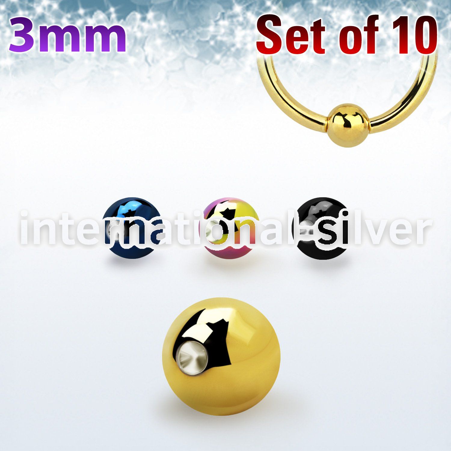 xdpbt3 loose body jewelry parts anodized surgical steel 316l 