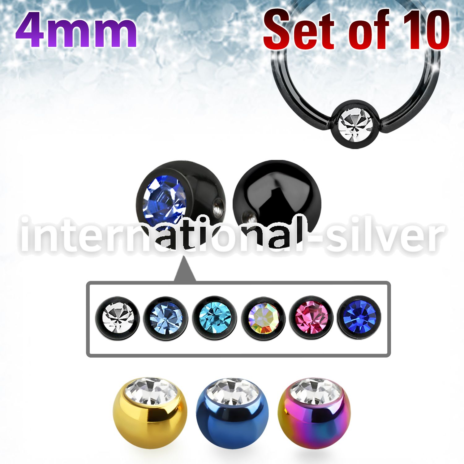 xdpbtc4 loose body jewelry parts anodized surgical steel 316l 