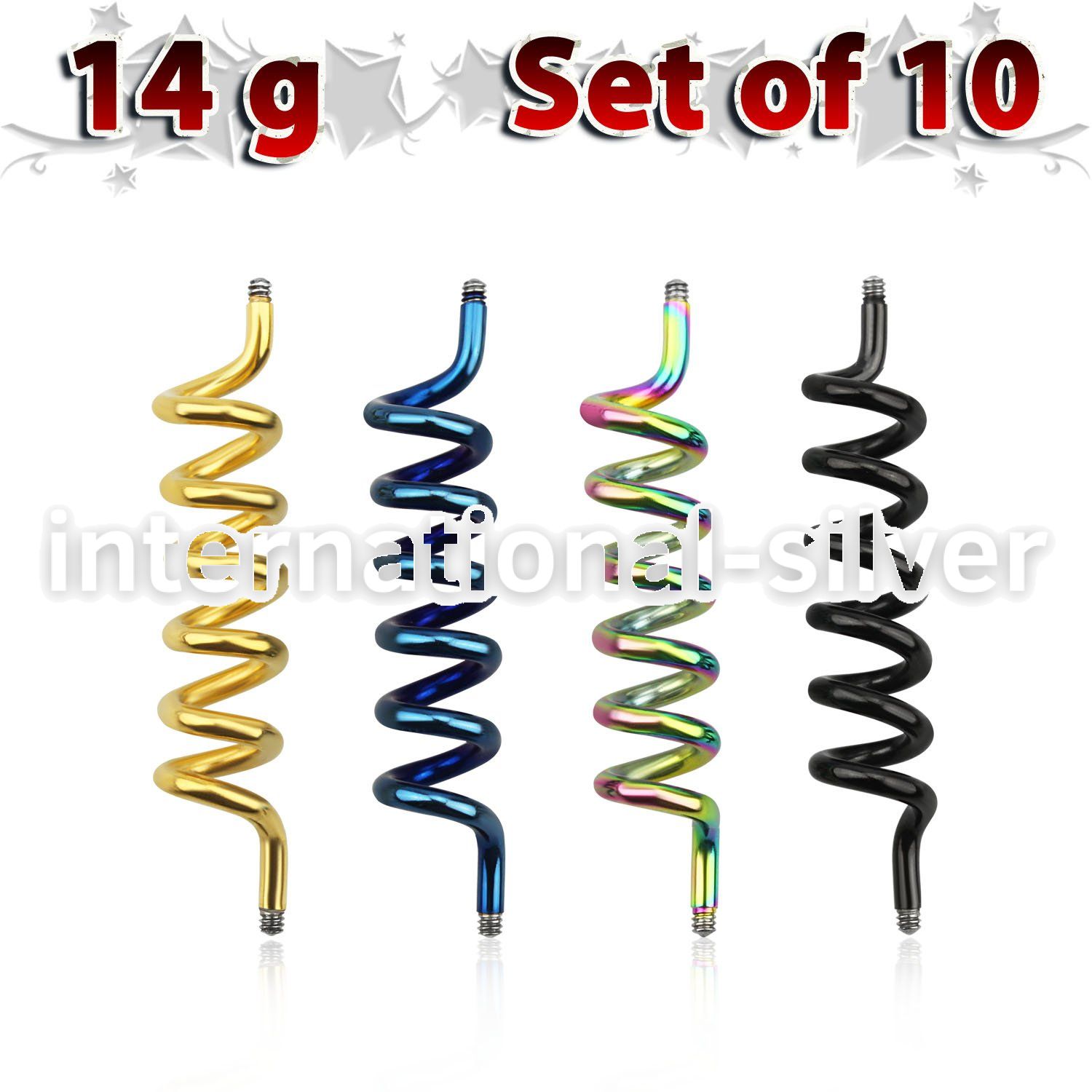 xintd14g loose body jewelry parts anodized surgical steel 316l belly button