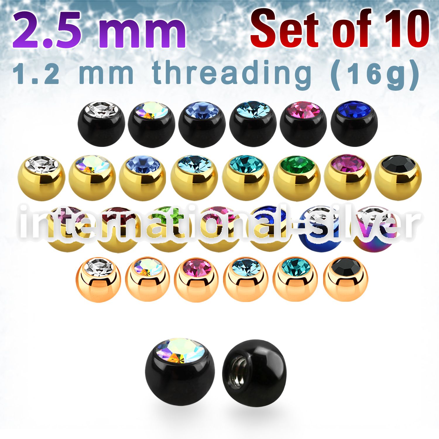 xjbt25s loose body jewelry parts anodized surgical steel 316l 