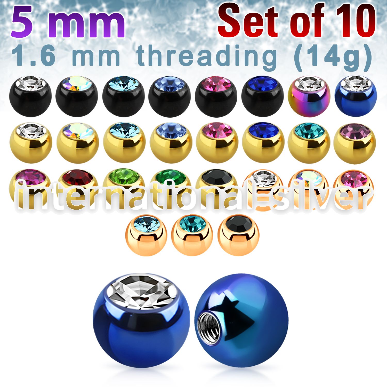 xjbt5g loose body jewelry parts anodized surgical steel 316l belly button