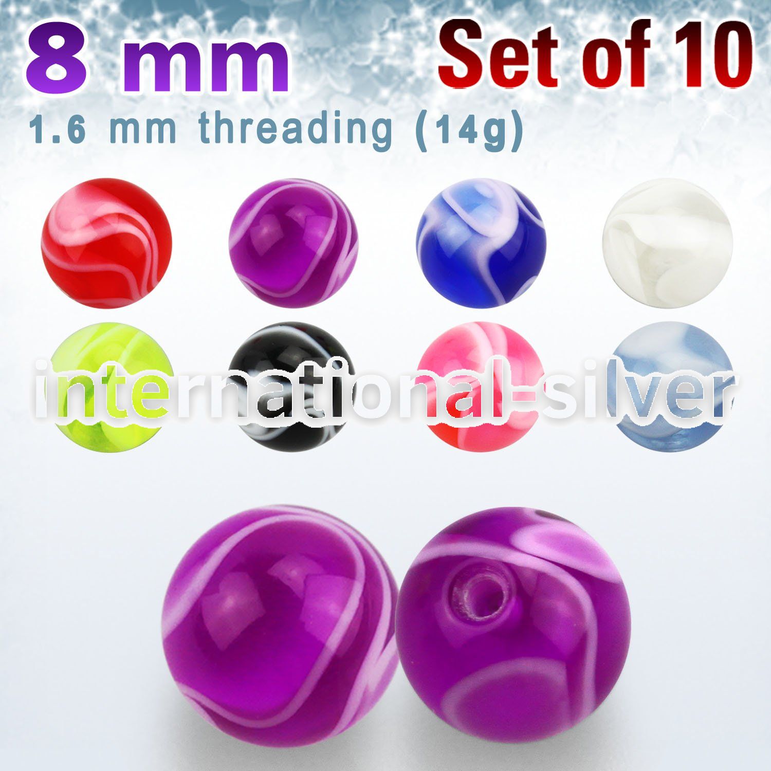 xmbbal8 loose body jewelry parts acrylic body jewelry belly button