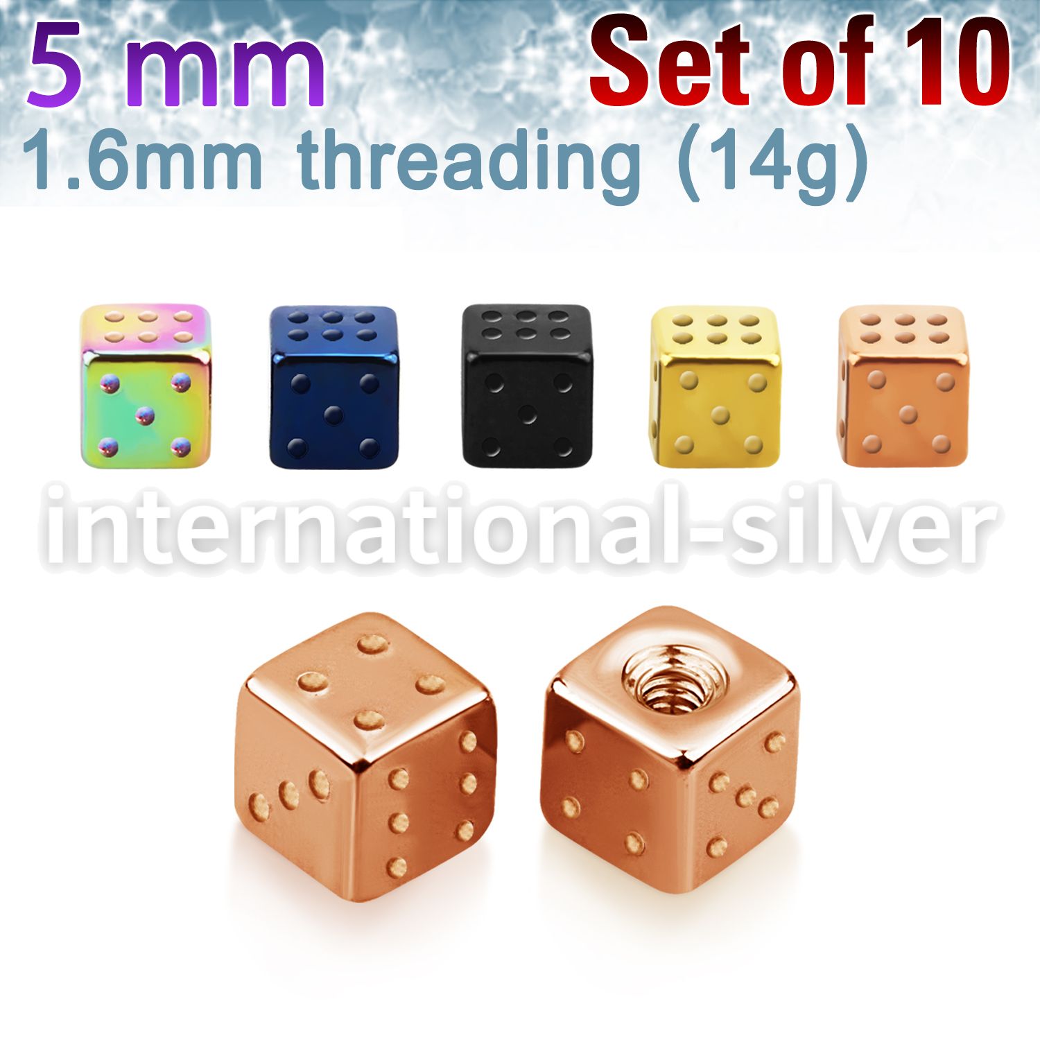 xsdit5 loose body jewelry parts anodized surgical steel 316l 