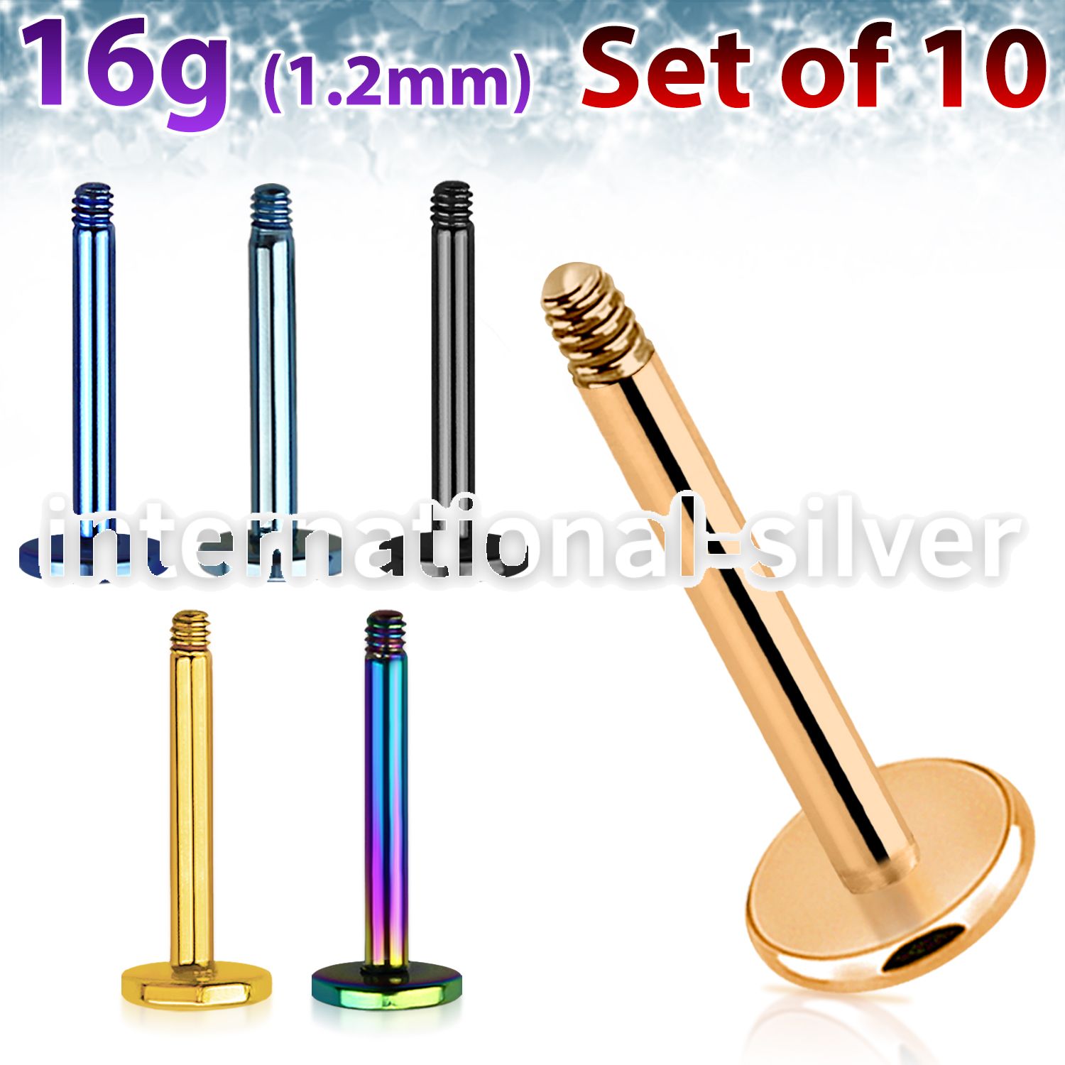 xtlb16g loose body jewelry parts anodized surgical steel 316l belly button