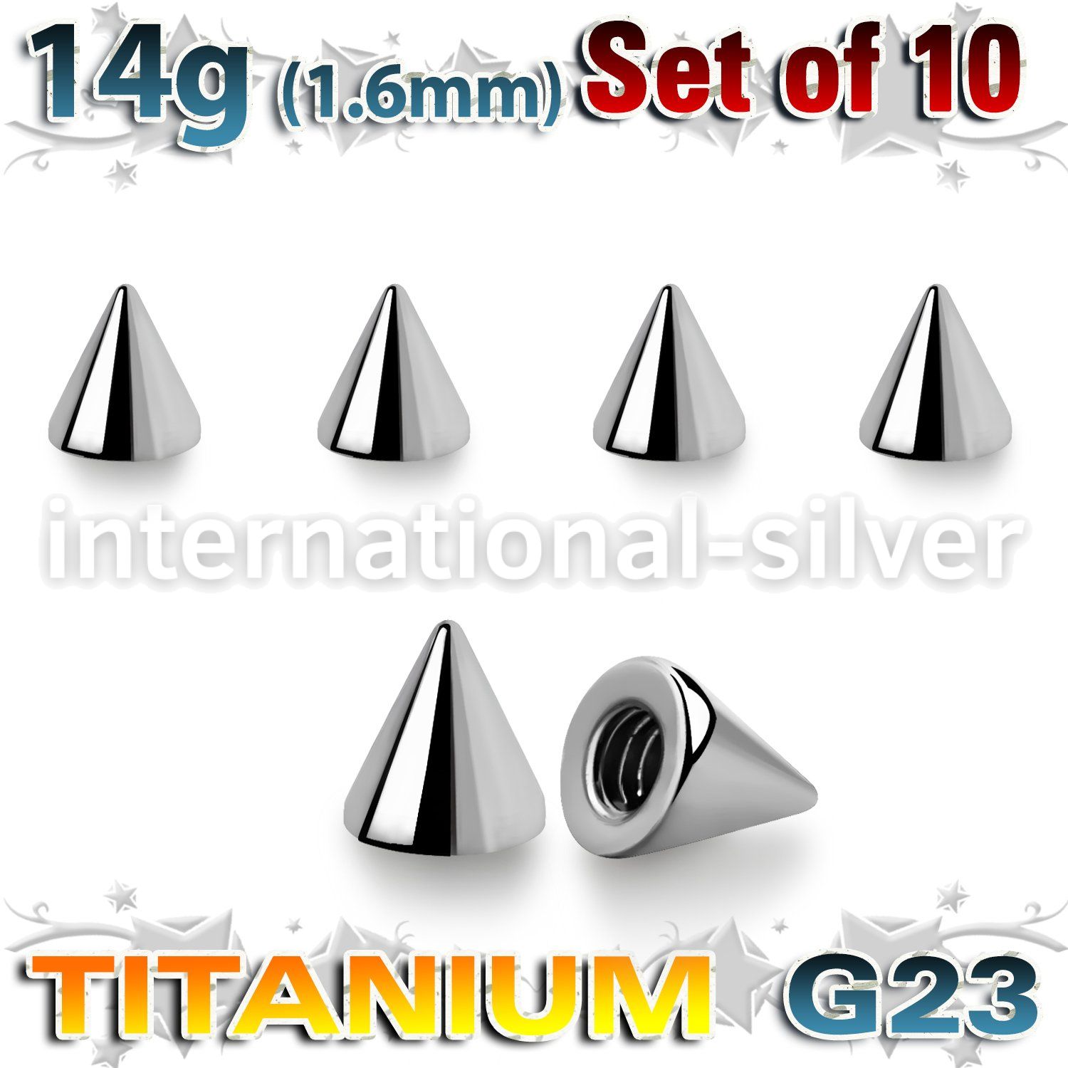 xucon3g loose body jewelry parts titanium g23 implant grade belly button