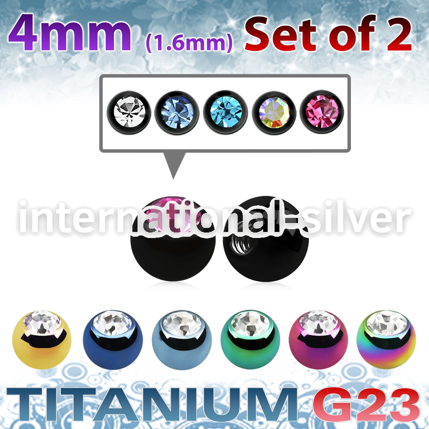 xujbt4g loose body jewelry parts anodized titanium g23 implant grade 