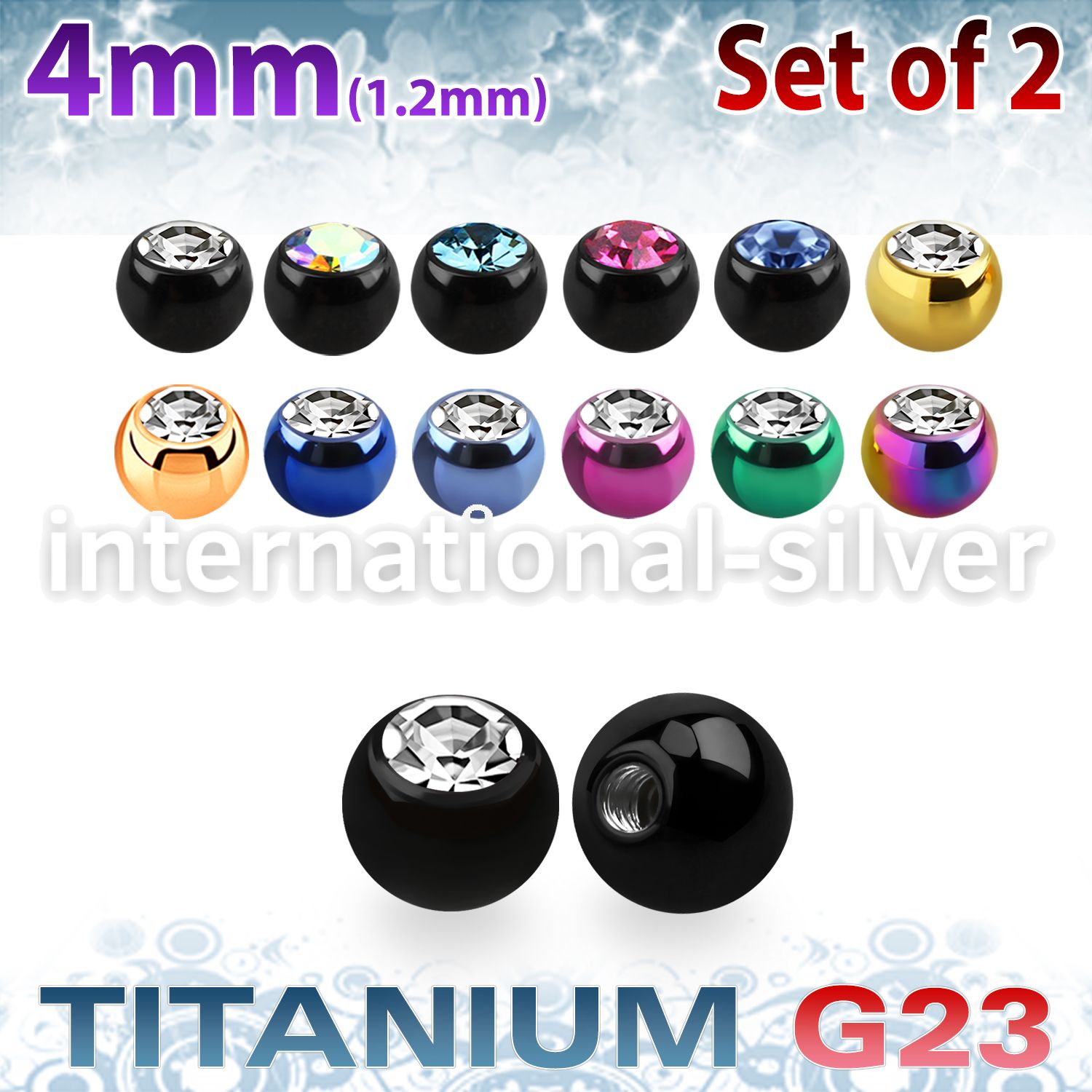 xujbt4s loose body jewelry parts anodized titanium g23 implant grade 