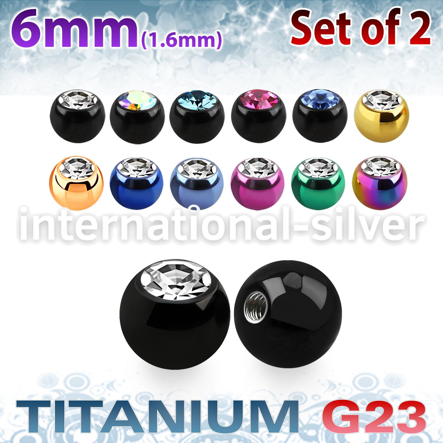 xujbt6g loose body jewelry parts anodized titanium g23 implant grade 