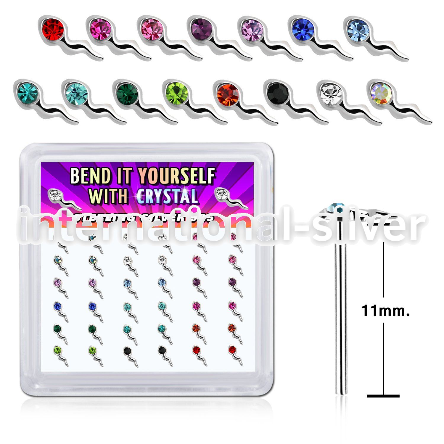 yxsmm36 925 silver bend it yourself nose studs nose piercing
