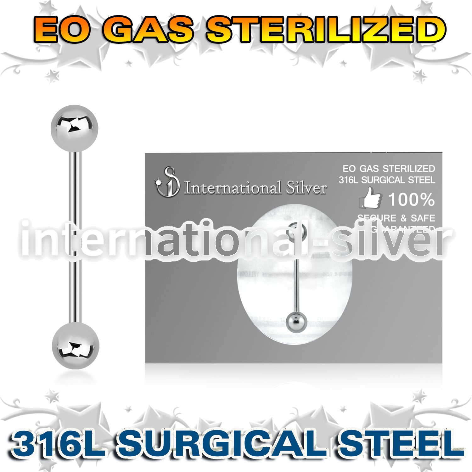 zbbg straight barbells surgical steel 316l tongue