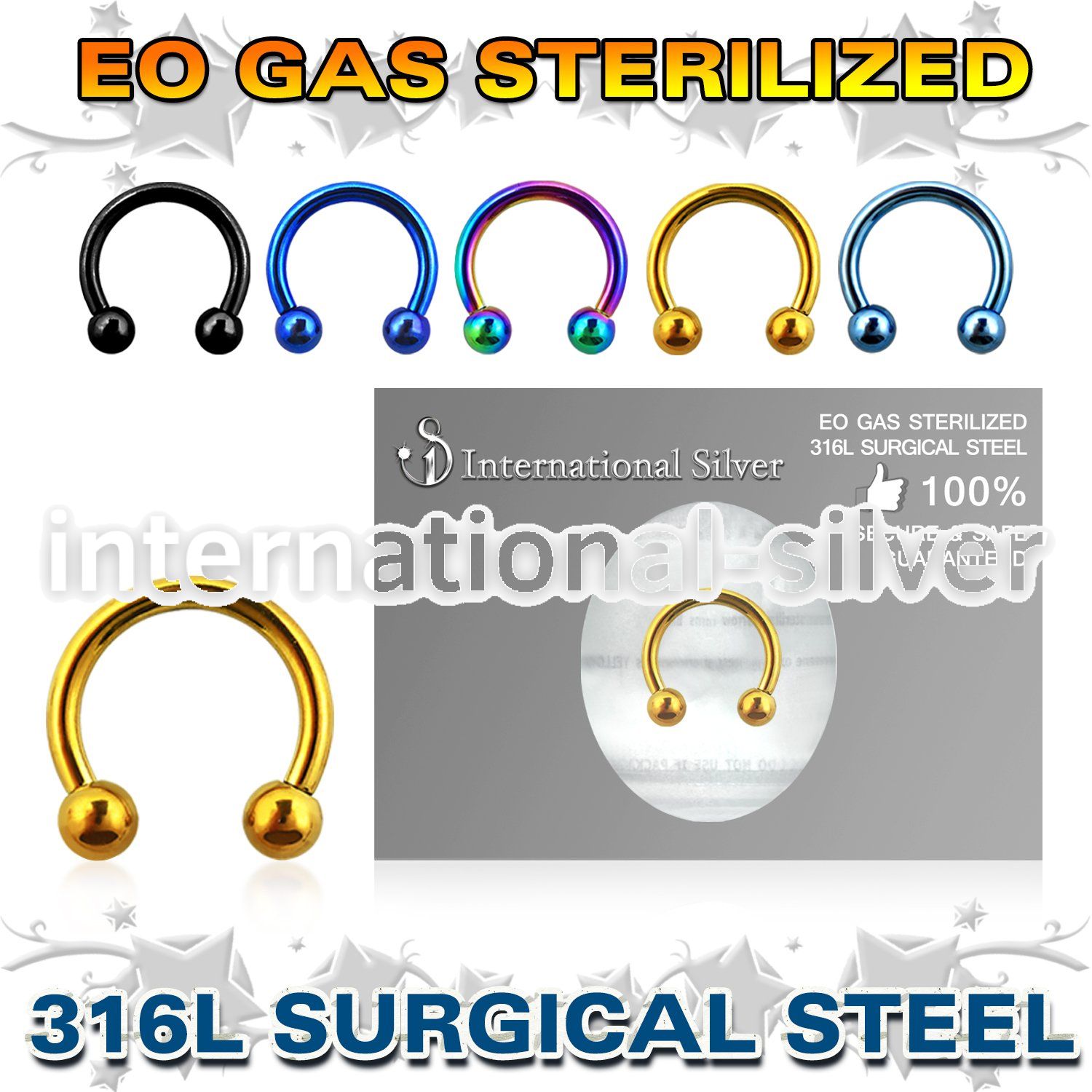 zcbetb sterilized pvd plating steel horseshoe two balls