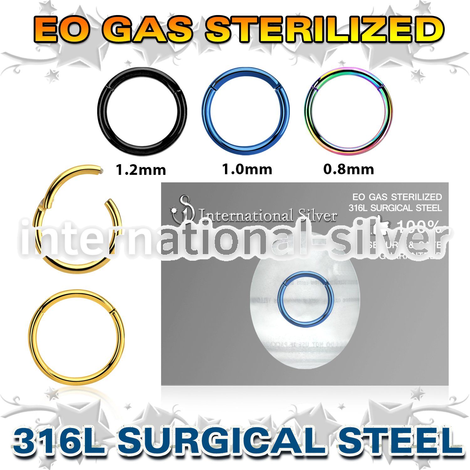 zseght sterilized pvd plating steel hinged segment hoop