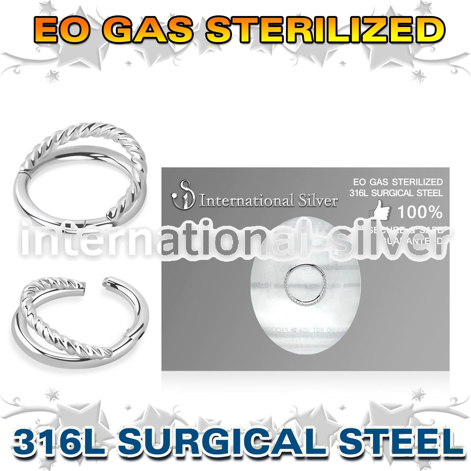 zsgsh12 sterilized steel hinged segment hoop plain twisted