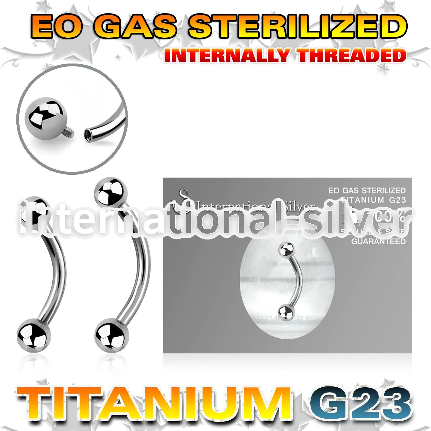 zubnebin sterilized titanium curved barbell balls internal