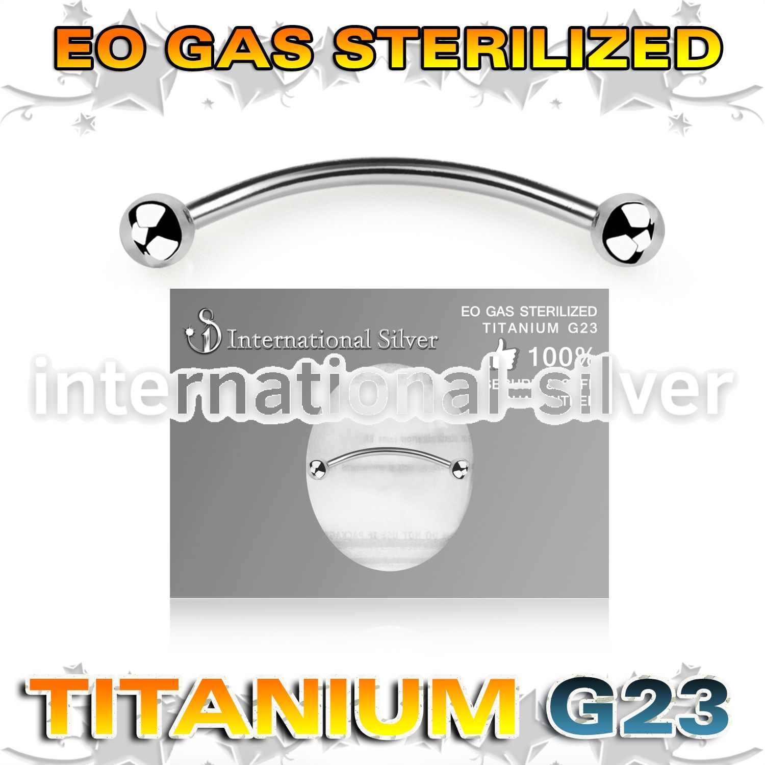 zubnebl titanium snake eyes piercing banana sterilized