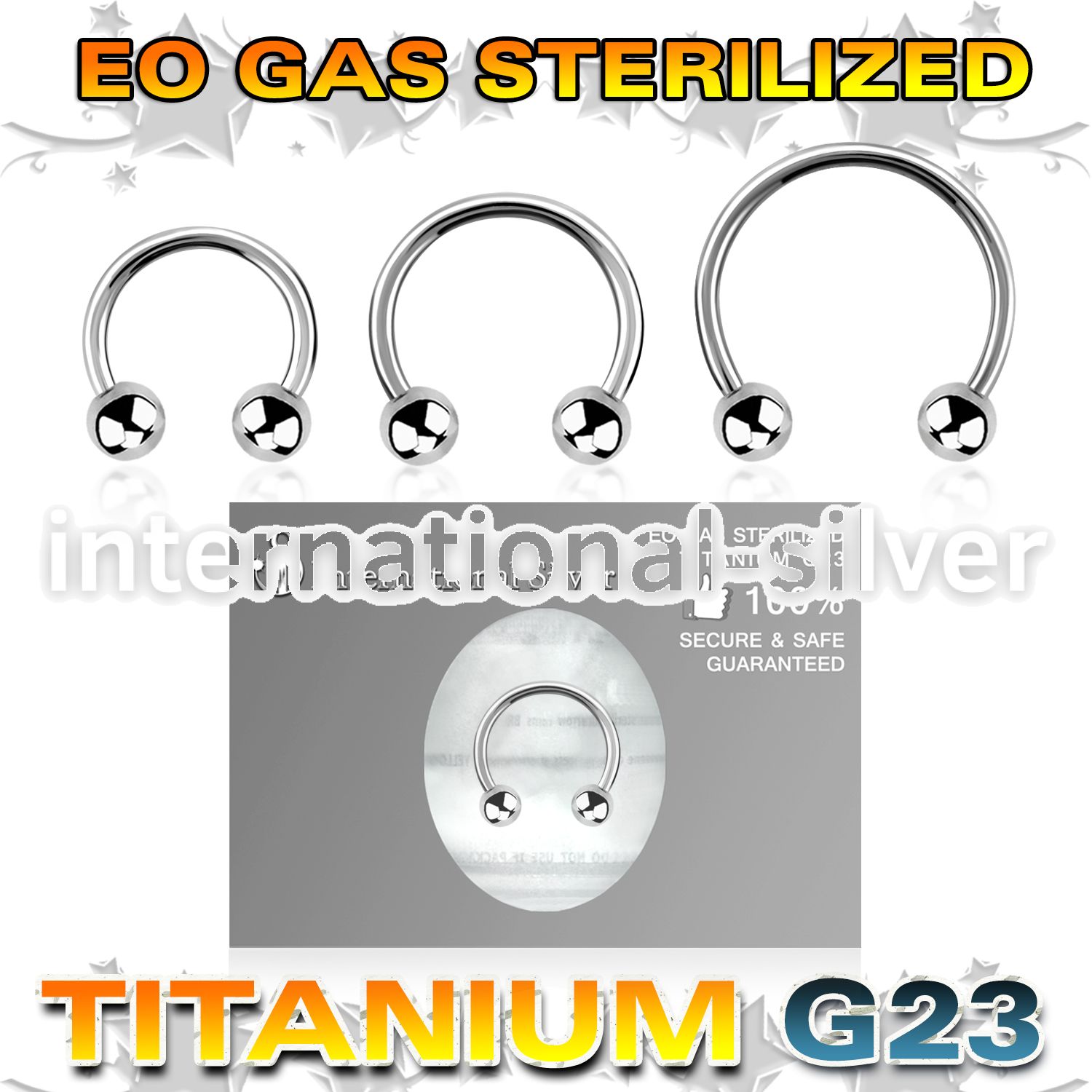 zucbeb4 sterilized titanium horseshoe 16g balls