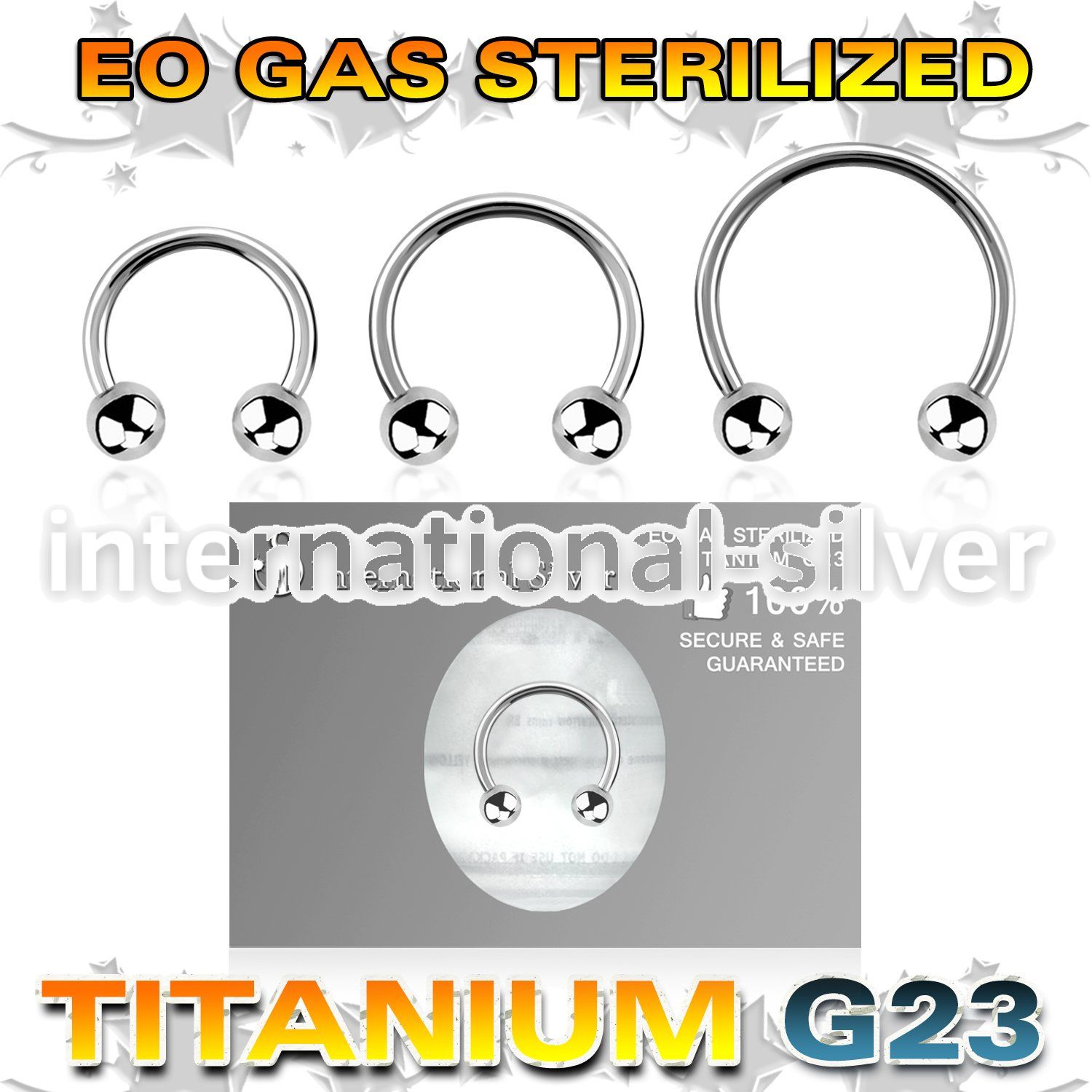 zucbeb4 sterilized titanium horseshoe 16g balls