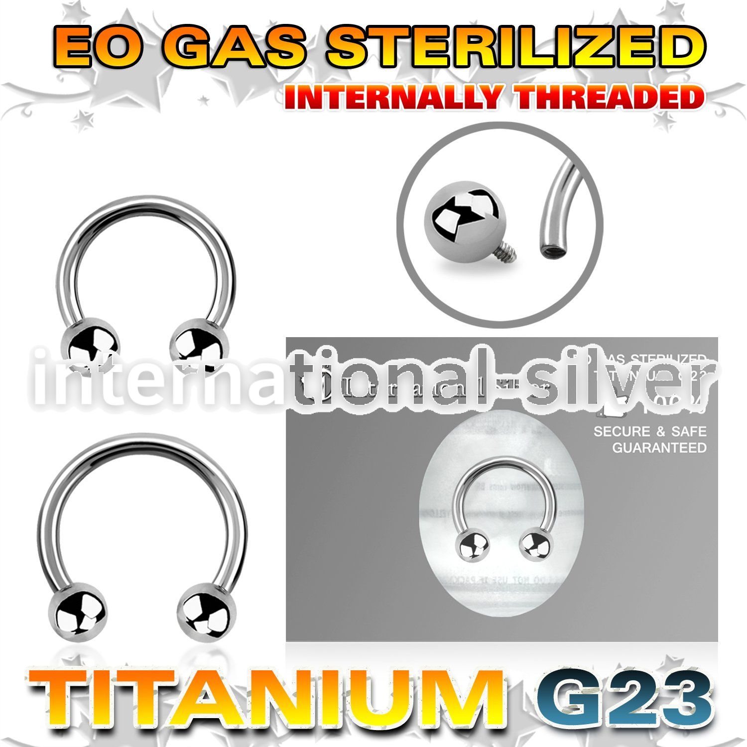 zucbebin sterilized titanium horseshoe balls internal