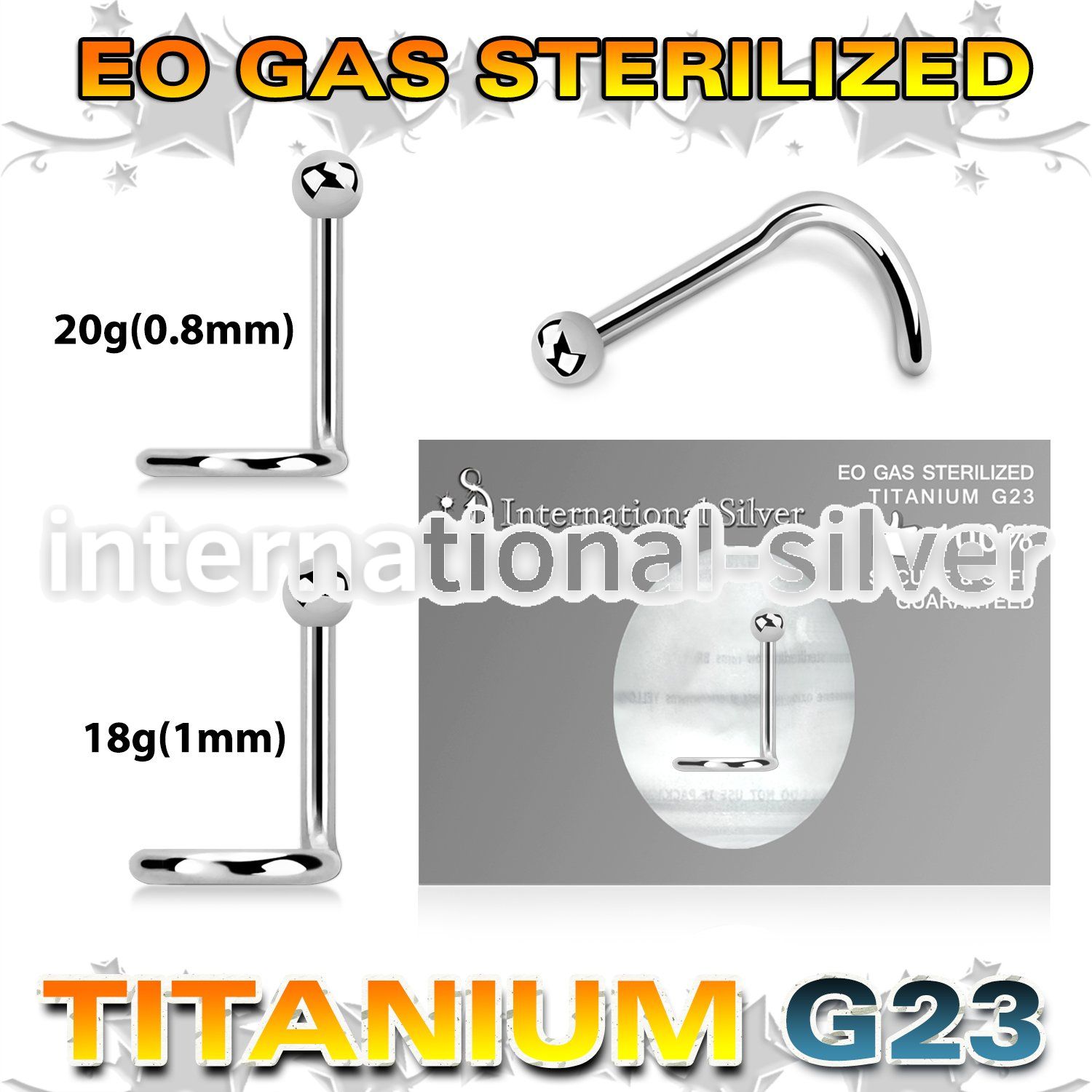 zunsb sterilized titanium nose screw 20g 18g ball top