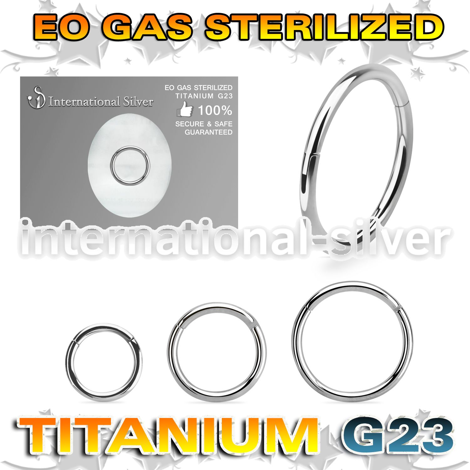 zusegh18 sterilized titanium hinged segment hoop 18g