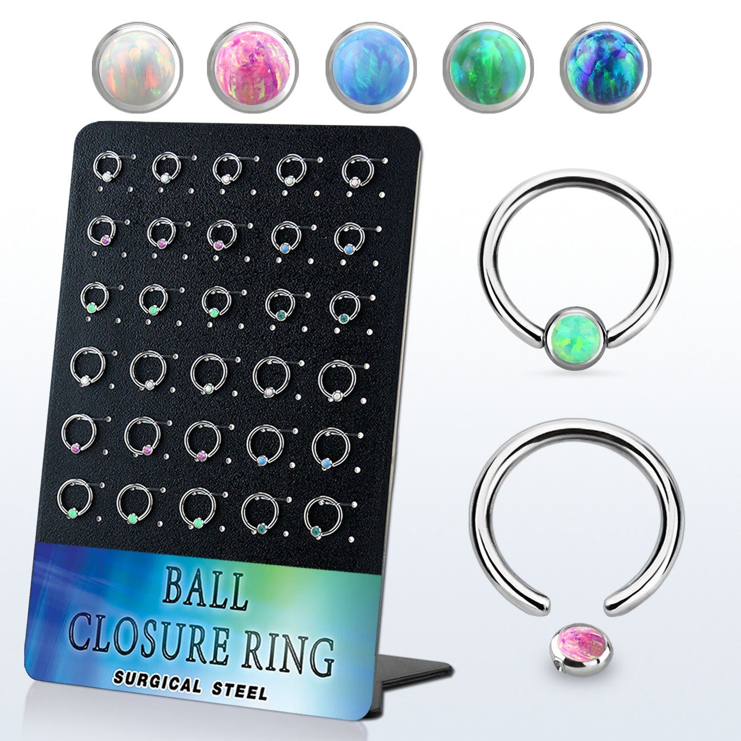 brrocr3 surgical steel ball closure rings ear lobe eyebrow helix piercing